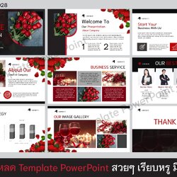 TP0028 Template PowerPoint เซอร์ไพร์สแฟน วันวานแลนไทน์ ในธีมดำแดงที่แตกต่างอย่างลงตัว