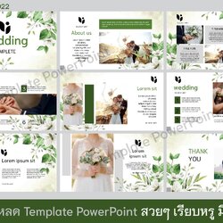 TP 0022powerpointสวยๆ ธีม Preweding เหมาะสำหรับ presentationงานแต่ง สีสันสดใส เทมเพลตpowerpoint สไตล์มินิมอ
