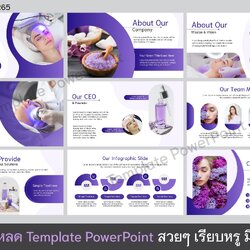 เทมเพลต PowerPoint คลินิกความงาม สีม่วง [0265]